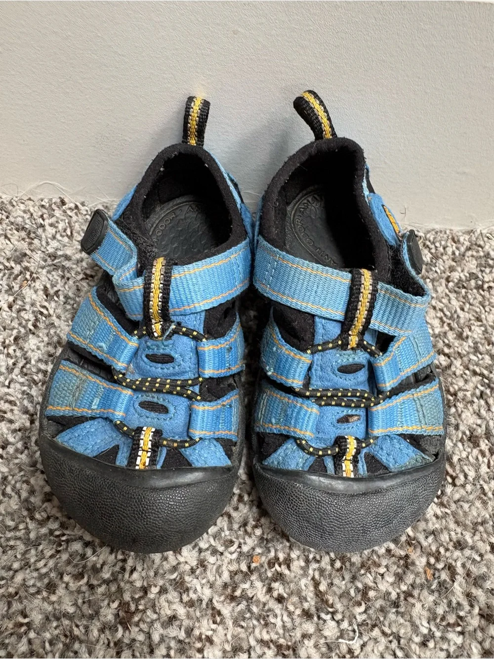 KEEN Waterproof Hiking Sandals Kids' Blue and Yellow Size 7c